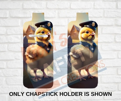 Keychain accessories - Chapstick Holder Lotion Holder Key fob - CHICKEN Chicken Police / Chapstick Holder ONLY Car gift