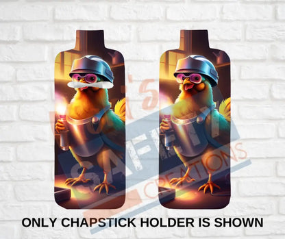 Keychain accessories - Chapstick Holder Lotion Holder Key fob - CHICKEN Chicken Welder / Chapstick Holder ONLY Car gift