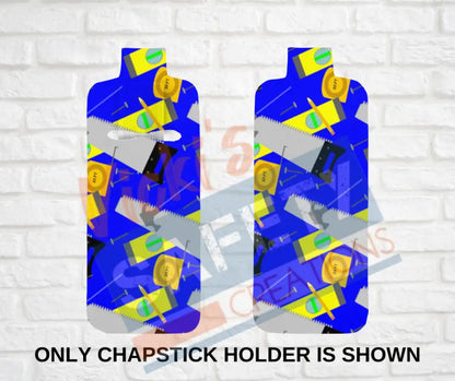 Keychain accessories - Chapstick Holder Lotion Holder Key fob - CONSTRUCTION TOOLS (Asst Colors) Blue / Chapstick