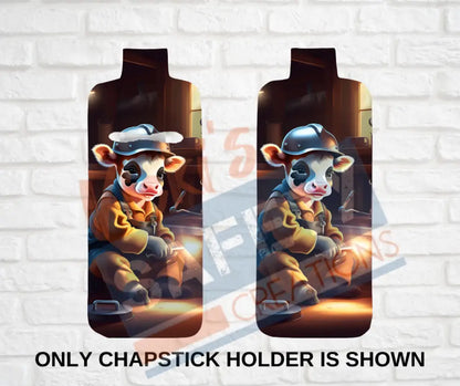 Keychain accessories - Chapstick Holder Lotion Holder Key fob - COW Cow Welder / Chapstick Holder ONLY Car gift set