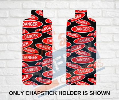 Keychain accessories - Chapstick Holder Lotion Holder Key fob - DANGER OVAL Car gift set