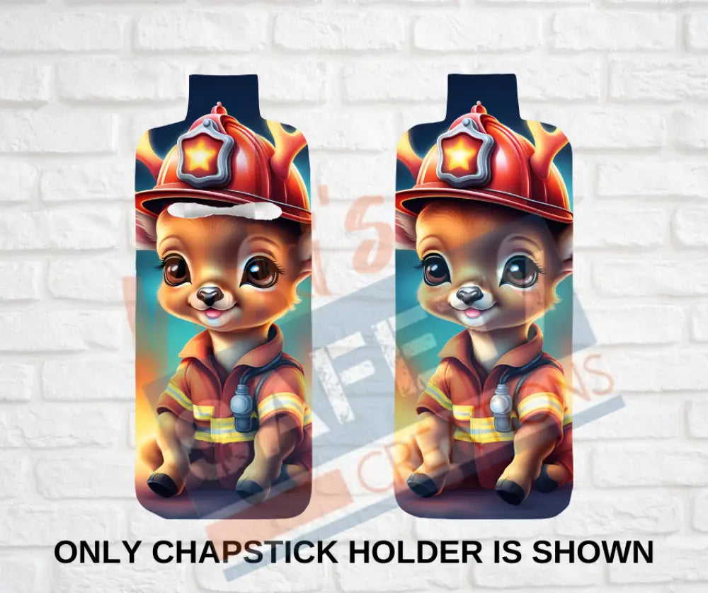 Keychain accessories - Chapstick Holder Lotion Holder Key fob - DEER Deer Firefighter / Chapstick Holder ONLY Car gift