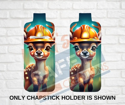 Keychain accessories - Chapstick Holder Lotion Holder Key fob - DEER Deer Hard Hat / Chapstick Holder ONLY Car gift set