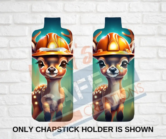 Keychain accessories - Chapstick Holder Lotion Holder Key fob - DEER Deer Hard Hat / Chapstick Holder ONLY Car gift set