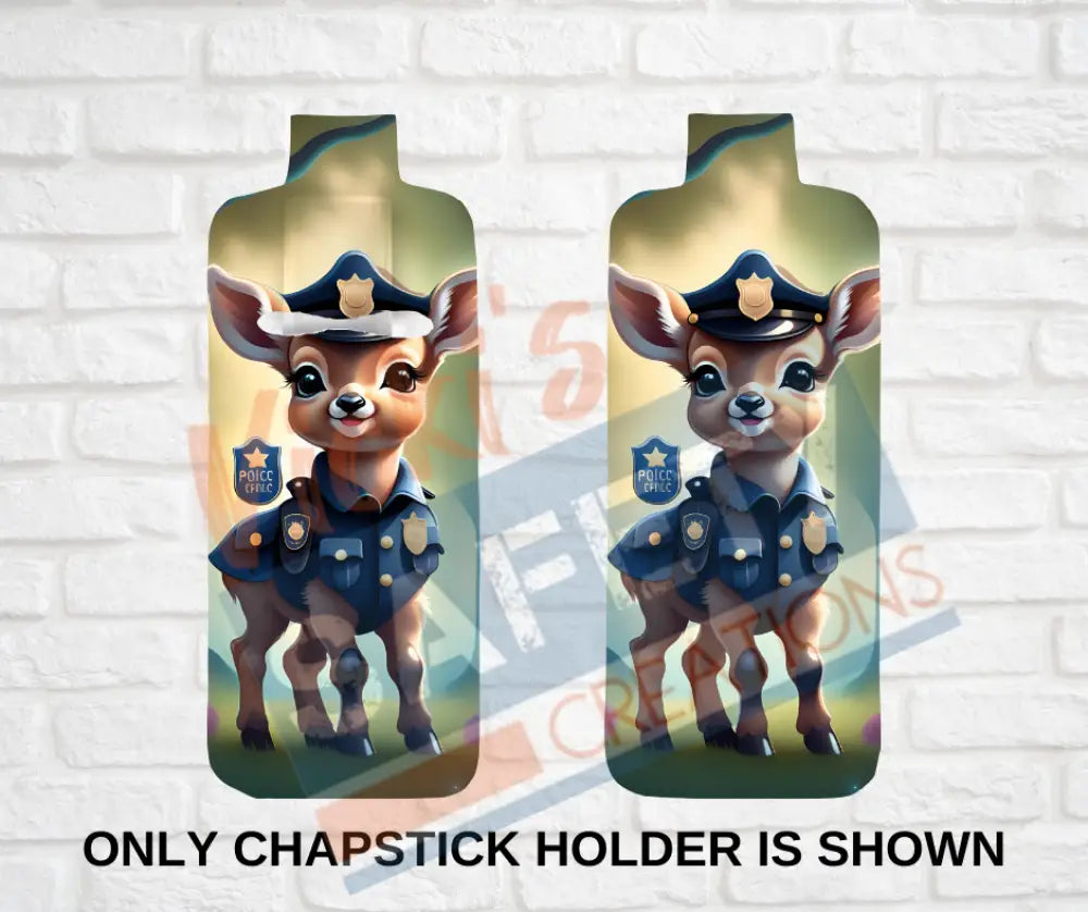 Keychain accessories - Chapstick Holder Lotion Holder Key fob - DEER Deer Police / Chapstick Holder ONLY Car gift set