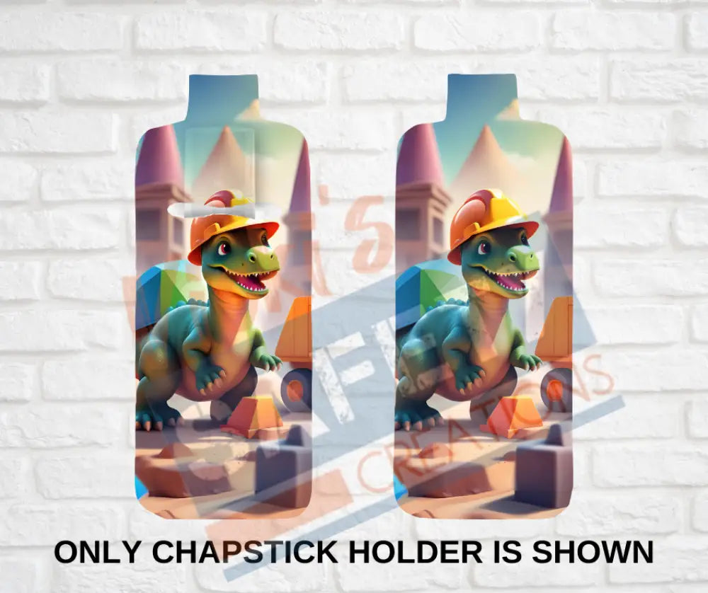 Keychain accessories - Chapstick Holder Lotion Holder Key fob - DINOSAUR Dinosaur Hard Hat / Chapstick Holder ONLY Car