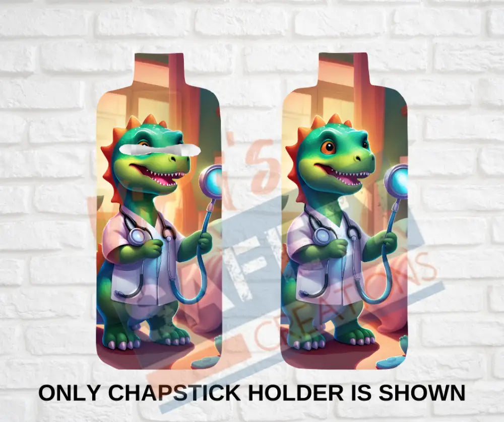 Keychain accessories - Chapstick Holder Lotion Holder Key fob - DINOSAUR Dinosaur Nurse / Chapstick Holder ONLY Car