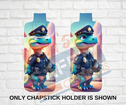 Keychain accessories - Chapstick Holder Lotion Holder Key fob - DINOSAUR Dinosaur Police / Chapstick Holder ONLY Car
