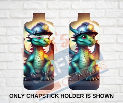 Keychain accessories - Chapstick Holder Lotion Holder Key fob - DRAGON Dragon Hard Hat / Chapstick Holder ONLY Car gift