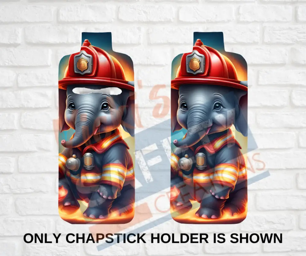 Keychain accessories - Chapstick Holder Lotion Holder Key fob - ELEPHANT Elephant Firefighter / Chapstick Holder ONLY