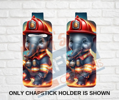 Keychain accessories - Chapstick Holder Lotion Holder Key fob - ELEPHANT Elephant Firefighter / Chapstick Holder ONLY