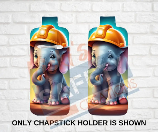 Keychain accessories - Chapstick Holder Lotion Holder Key fob - ELEPHANT Elephant Hard Hat / Chapstick Holder ONLY Car