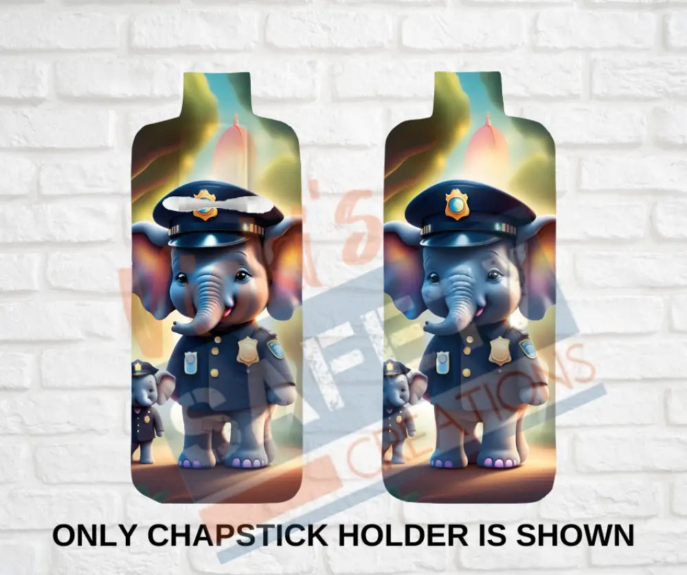 Keychain accessories - Chapstick Holder Lotion Holder Key fob - ELEPHANT Elephant Police / Chapstick Holder ONLY Car