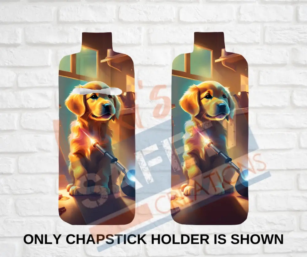 Keychain accessories - Chapstick Holder Lotion Holder Key fob - GOLDEN RETRIEVER Golden Retriever Welder / Chapstick