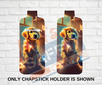 Keychain accessories - Chapstick Holder Lotion Holder Key fob - GOLDEN RETRIEVER Golden Retriever Welder / Chapstick