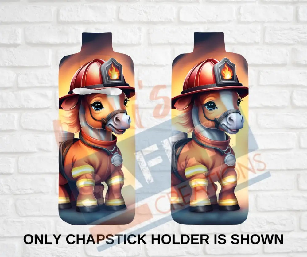 Keychain accessories - Chapstick Holder Lotion Holder Key fob - HORSE Horse Firefighter / Chapstick Holder ONLY Car
