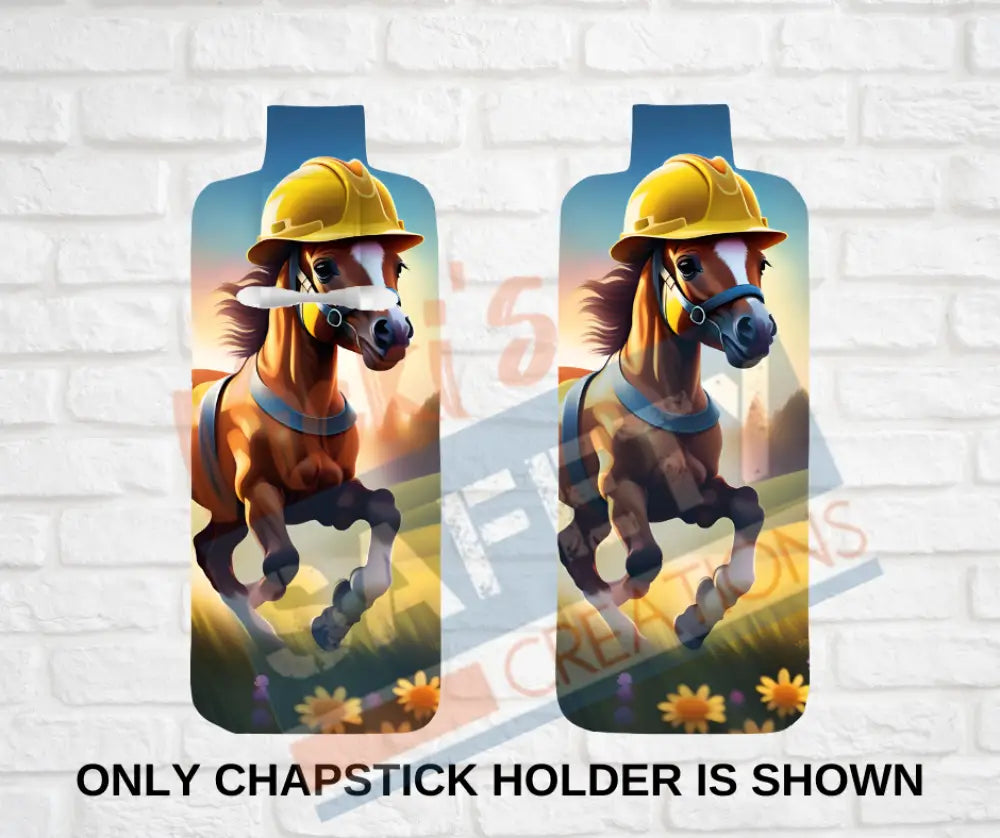 Keychain accessories - Chapstick Holder Lotion Holder Key fob - HORSE Horse Hard Hat / Chapstick Holder ONLY Car gift