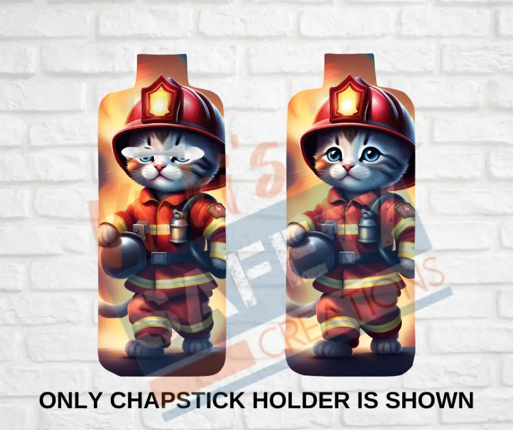 Keychain accessories - Chapstick Holder Lotion Holder Key fob - KITTENS Kittens Firefighter / Chapstick Holder ONLY Car