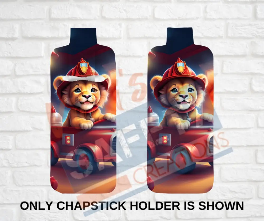 Keychain accessories - Chapstick Holder Lotion Holder Key fob - LION Lion Firefighter / Chapstick Holder ONLY Car gift