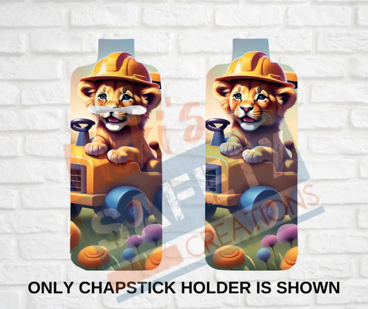Keychain accessories - Chapstick Holder Lotion Holder Key fob - LION Lion Hard Hat / Chapstick Holder ONLY Car gift set