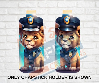Keychain accessories - Chapstick Holder Lotion Holder Key fob - LION Lion Police / Chapstick Holder ONLY Car gift set