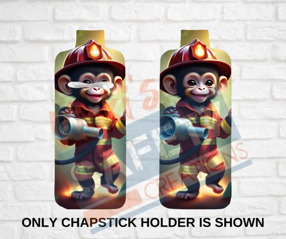 Keychain accessories - Chapstick Holder Lotion Holder Key fob - MONKEY Monkey Firefighter / Chapstick Holder ONLY Car