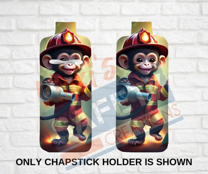 Keychain accessories - Chapstick Holder Lotion Holder Key fob - MONKEY Monkey Firefighter / Chapstick Holder ONLY Car