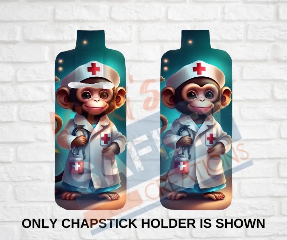 Keychain accessories - Chapstick Holder Lotion Holder Key fob - MONKEY Monkey Nurse / Chapstick Holder ONLY Car gift set