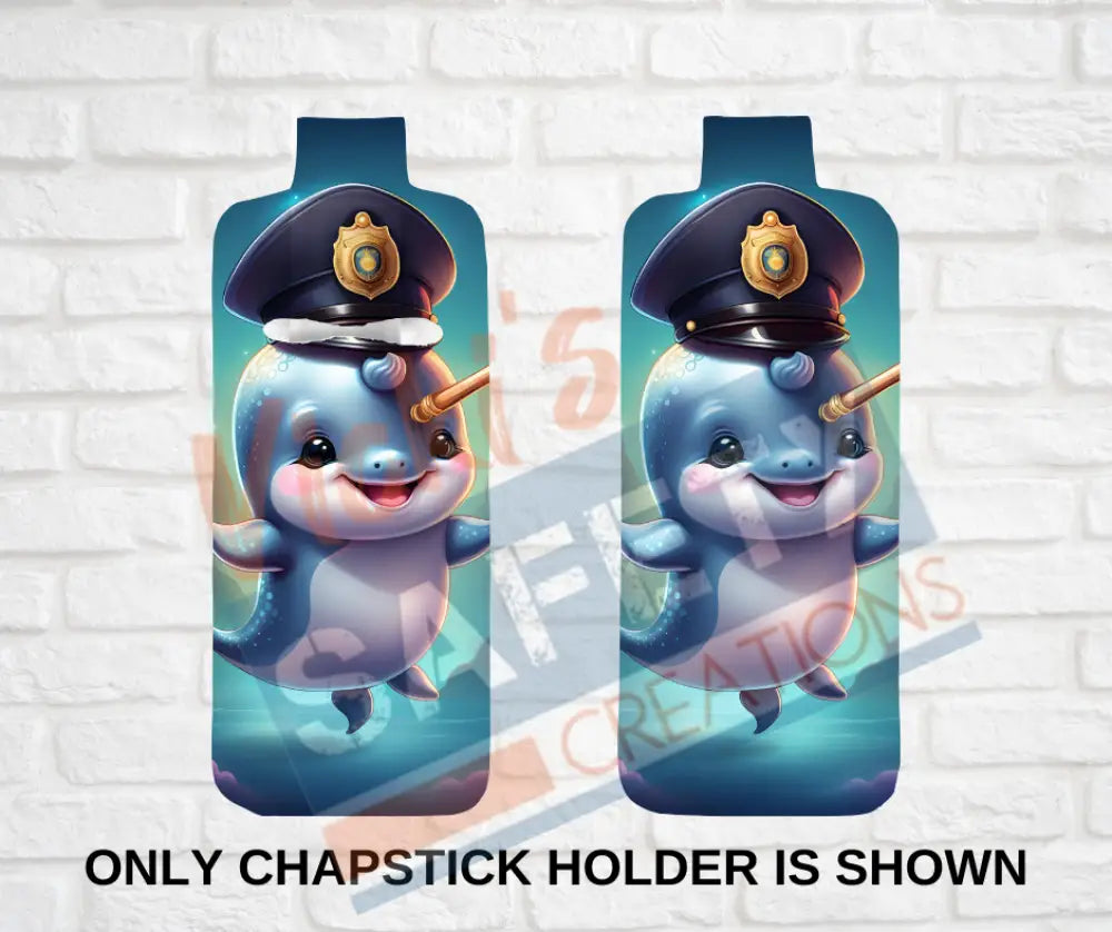 Keychain accessories - Chapstick Holder Lotion Holder Key fob - NARWHAL Narwhal Police / Chapstick Holder ONLY Car gift