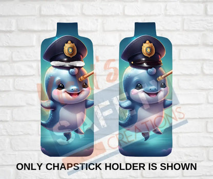 Keychain accessories - Chapstick Holder Lotion Holder Key fob - NARWHAL Narwhal Police / Chapstick Holder ONLY Car gift