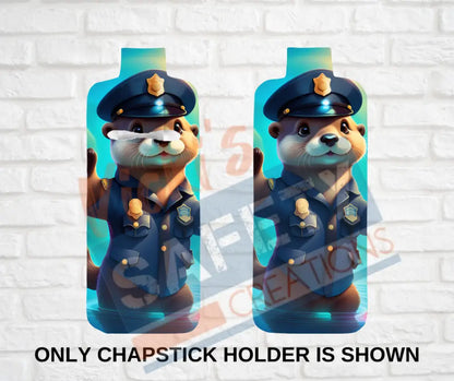 Keychain accessories - Chapstick Holder Lotion Holder Key fob - OTTER Otter Police / Chapstick Holder ONLY Car gift set