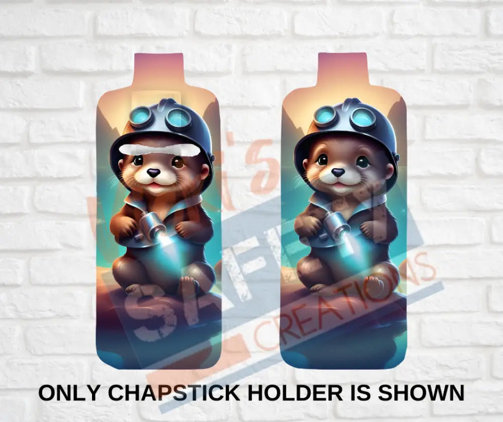 Keychain accessories - Chapstick Holder Lotion Holder Key fob - OTTER Otter Welder / Chapstick Holder ONLY Car gift set