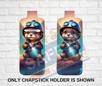 Keychain accessories - Chapstick Holder Lotion Holder Key fob - OTTER Otter Welder / Chapstick Holder ONLY Car gift set