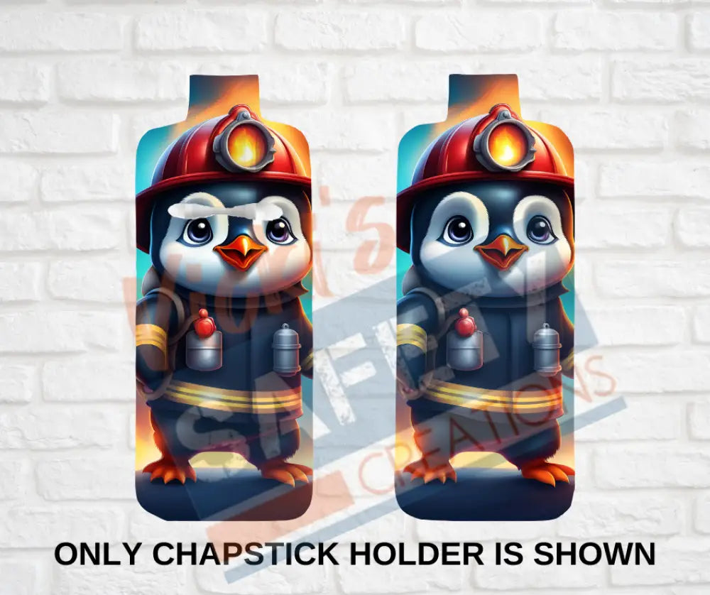 Keychain accessories - Chapstick Holder Lotion Holder Key fob - PENGUIN Penguin Firefighter / Chapstick Holder ONLY Car