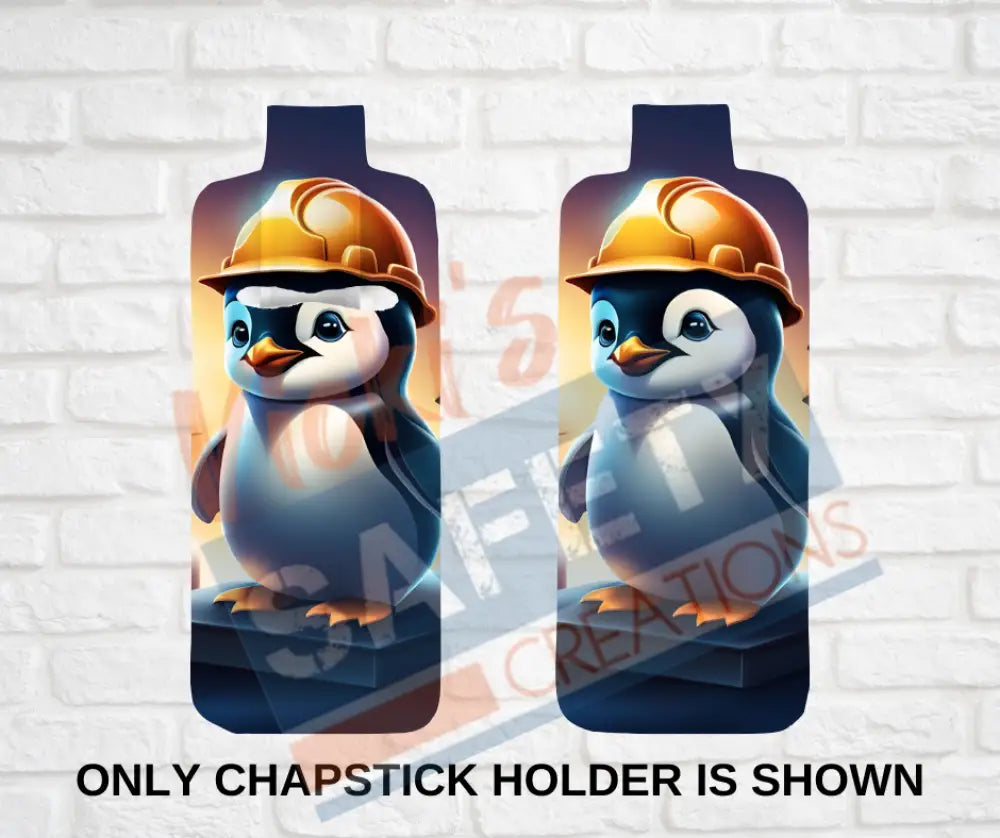 Keychain accessories - Chapstick Holder Lotion Holder Key fob - PENGUIN Penguin Hard Hat / Chapstick Holder ONLY Car