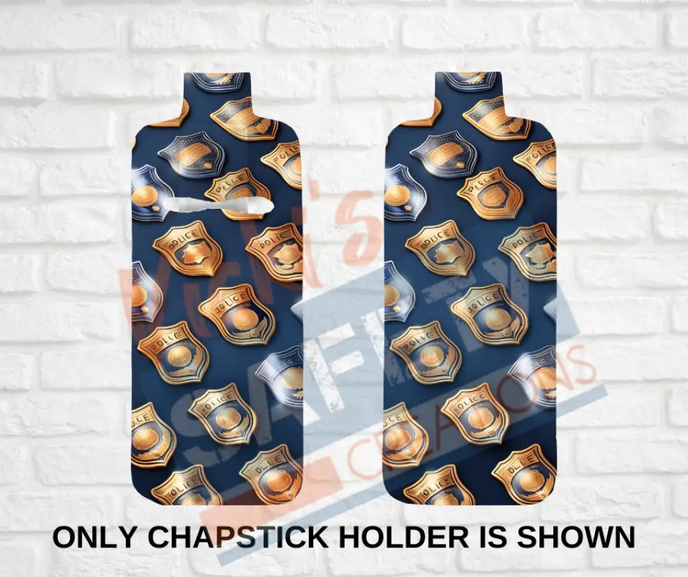 Keychain accessories - Chapstick Holder Lotion Holder Key fob - POLICE EQUIPMENT Badge Pattern / Chapstick Holder ONLY