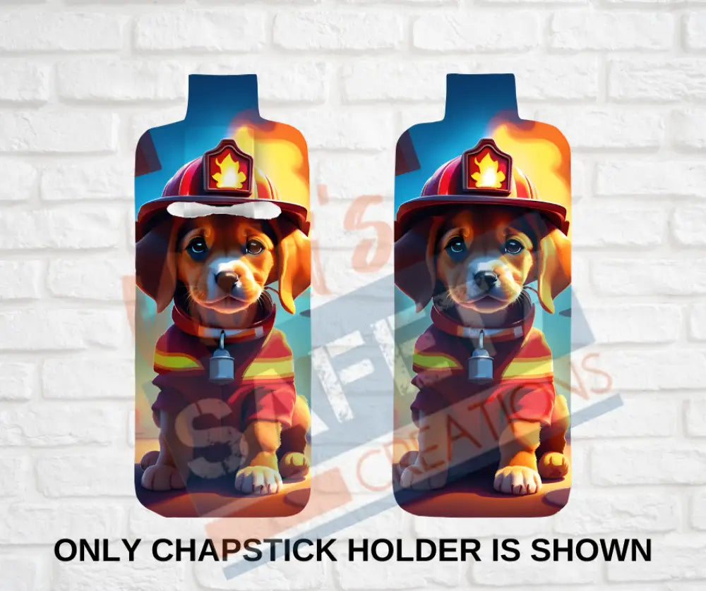 Keychain accessories - Chapstick Holder Lotion Holder Key fob - PUPPY Puppy Firefighter / Chapstick ONLY Car gift set
