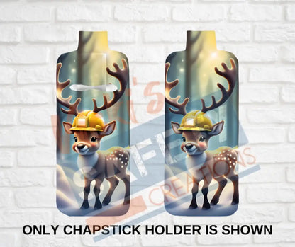 Keychain accessories - Chapstick Holder Lotion Holder Key fob -REINDEER Reindeer Hard Hat / Chapstick Holder ONLY Car