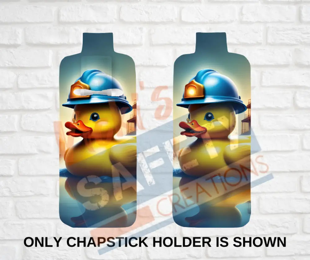 Keychain accessories - Chapstick Holder Lotion Holder Key fob - RUBBER DUCK Rubber Duck Hard Hat / Chapstick Holder
