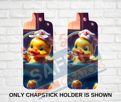 Keychain accessories - Chapstick Holder Lotion Holder Key fob - RUBBER DUCK Rubber Duck Nurse / Chapstick Holder ONLY