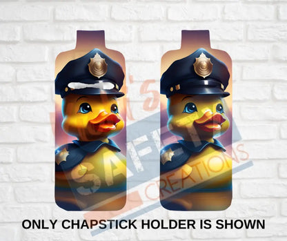 Keychain accessories - Chapstick Holder Lotion Holder Key fob - RUBBER DUCK Rubber Duck Police / Chapstick Holder ONLY