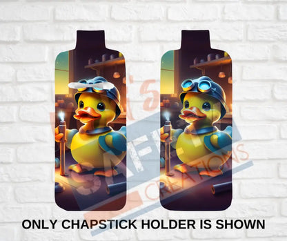 Keychain accessories - Chapstick Holder Lotion Holder Key fob - RUBBER DUCK Rubber Duck Welder / Chapstick Holder ONLY