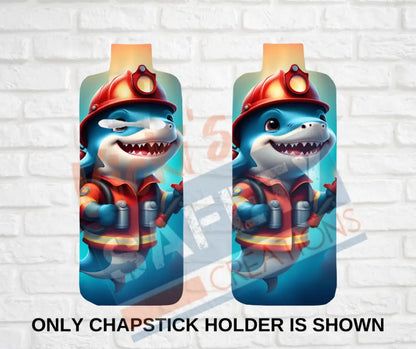 Keychain accessories - Chapstick Holder Lotion Holder Key fob - SHARK Shark Firefighter / Chapstick Holder ONLY Car