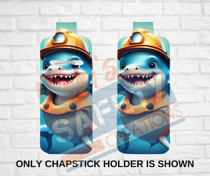 Keychain accessories - Chapstick Holder Lotion Holder Key fob - SHARK Shark Hard Hat / Chapstick Holder ONLY Car gift