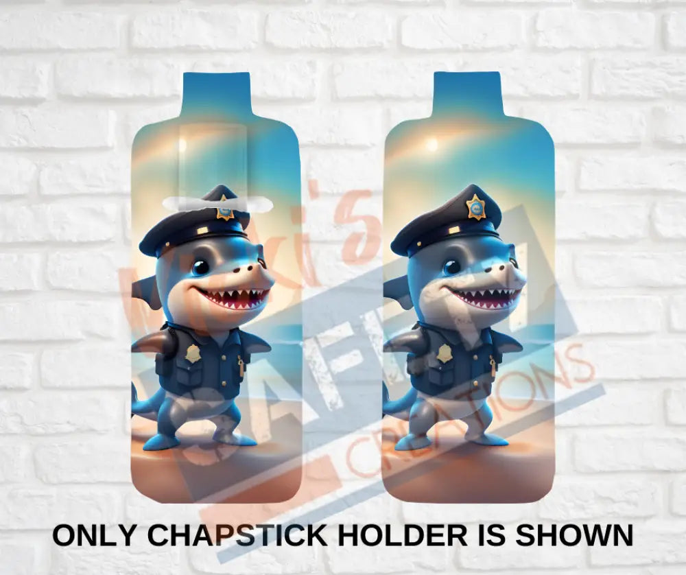 Keychain accessories - Chapstick Holder Lotion Holder Key fob - SHARK Shark Police / Chapstick Holder ONLY Car gift set