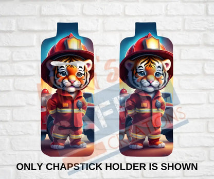 Keychain accessories - Chapstick Holder Lotion Holder Key fob - TIGER Tiger Firefighter / Chapstick Holder ONLY Car