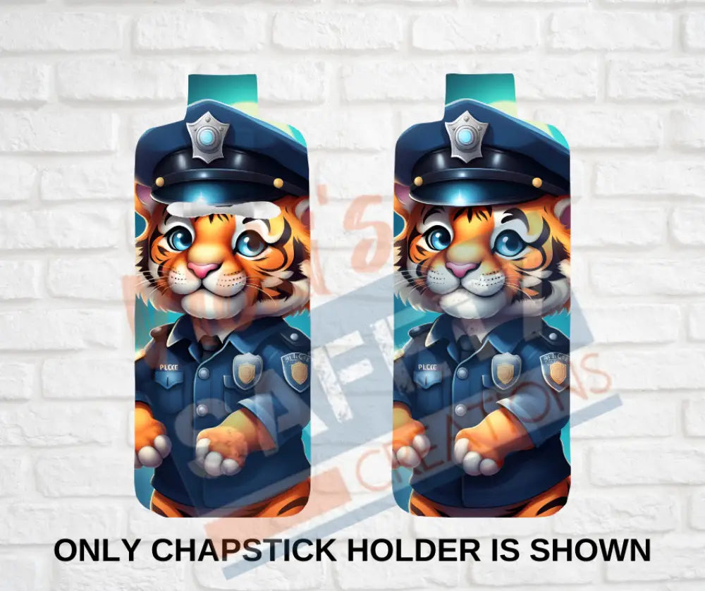 Keychain accessories - Chapstick Holder Lotion Holder Key fob - TIGER Tiger Police / Chapstick Holder ONLY Car gift set