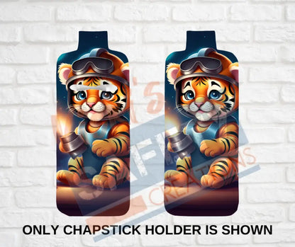Keychain accessories - Chapstick Holder Lotion Holder Key fob - TIGER Tiger Welder / Chapstick Holder ONLY Car gift set