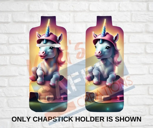 Keychain accessories - Chapstick Holder Lotion Holder Key fob - UNICORN Unicorn Hard Hat / Chapstick Holder ONLY Car