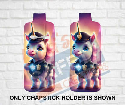 Keychain accessories - Chapstick Holder Lotion Holder Key fob - UNICORN Unicorn Police / Chapstick Holder ONLY Car gift